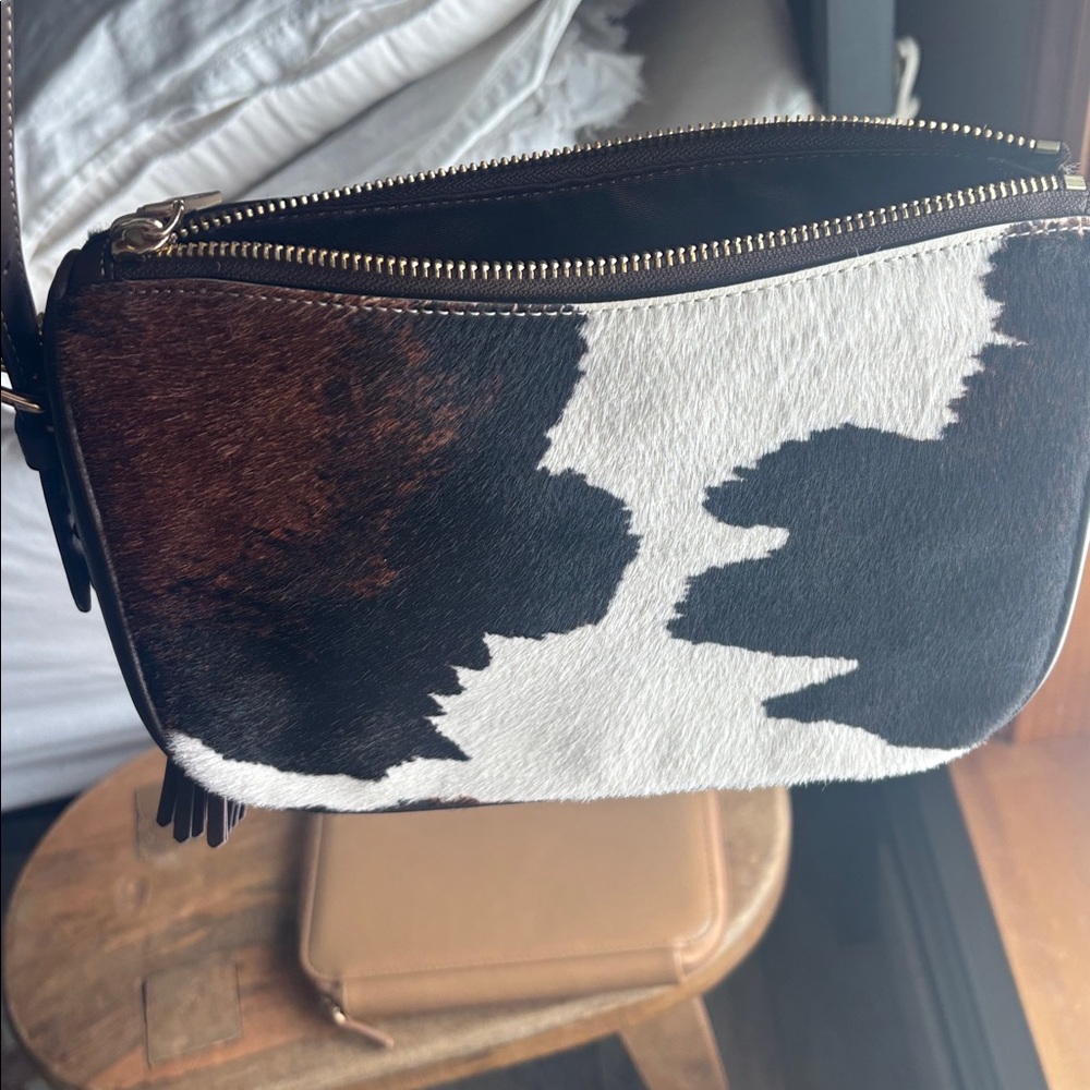 Kailey Shoulder Bag With Cow Print And Tassel - Picture 8 of 8